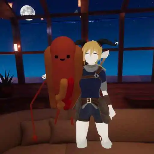 An image of me and a real life friend, taken in VRChat